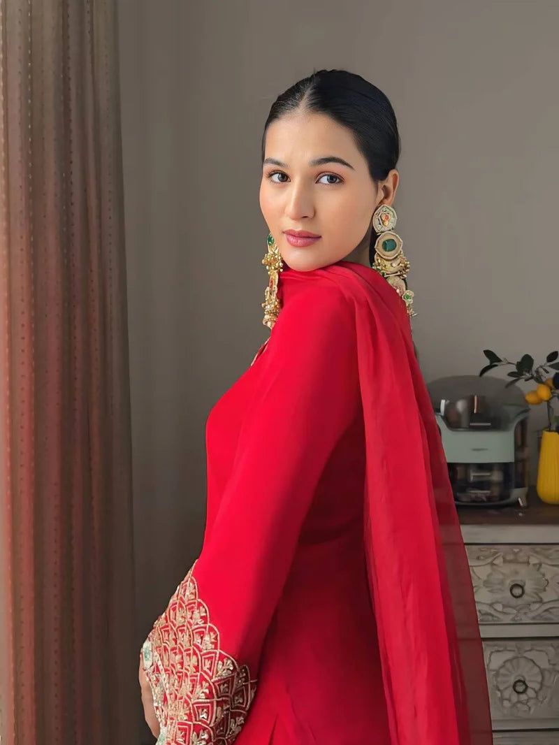 Red Kurta Set