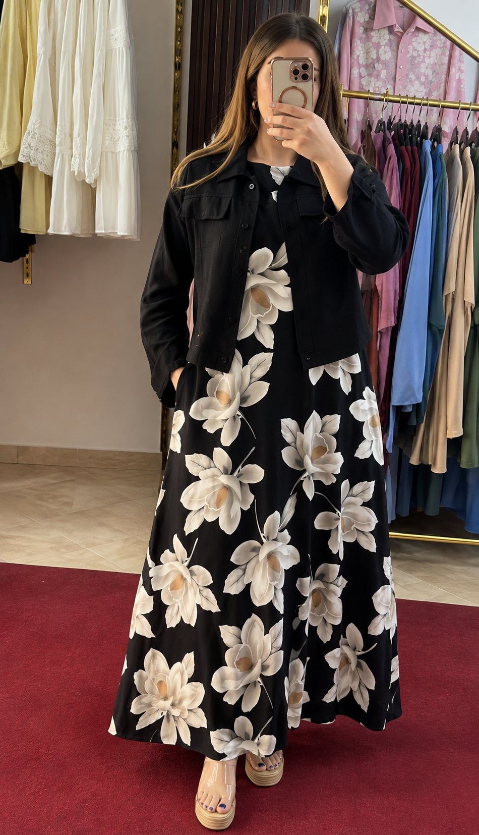 Black Premium Floral Co-Ord Set