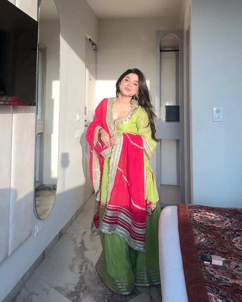 Green Sharara Suit Set