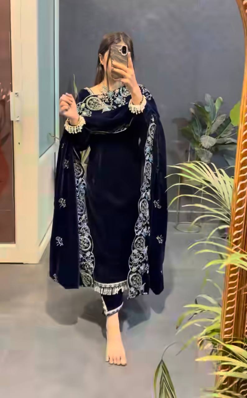 Premium Designer Pure Heavy Viscous Velvet Suit