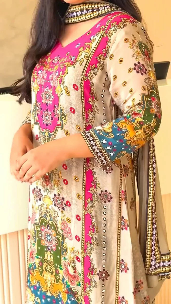 White Anarkali Kurta Set