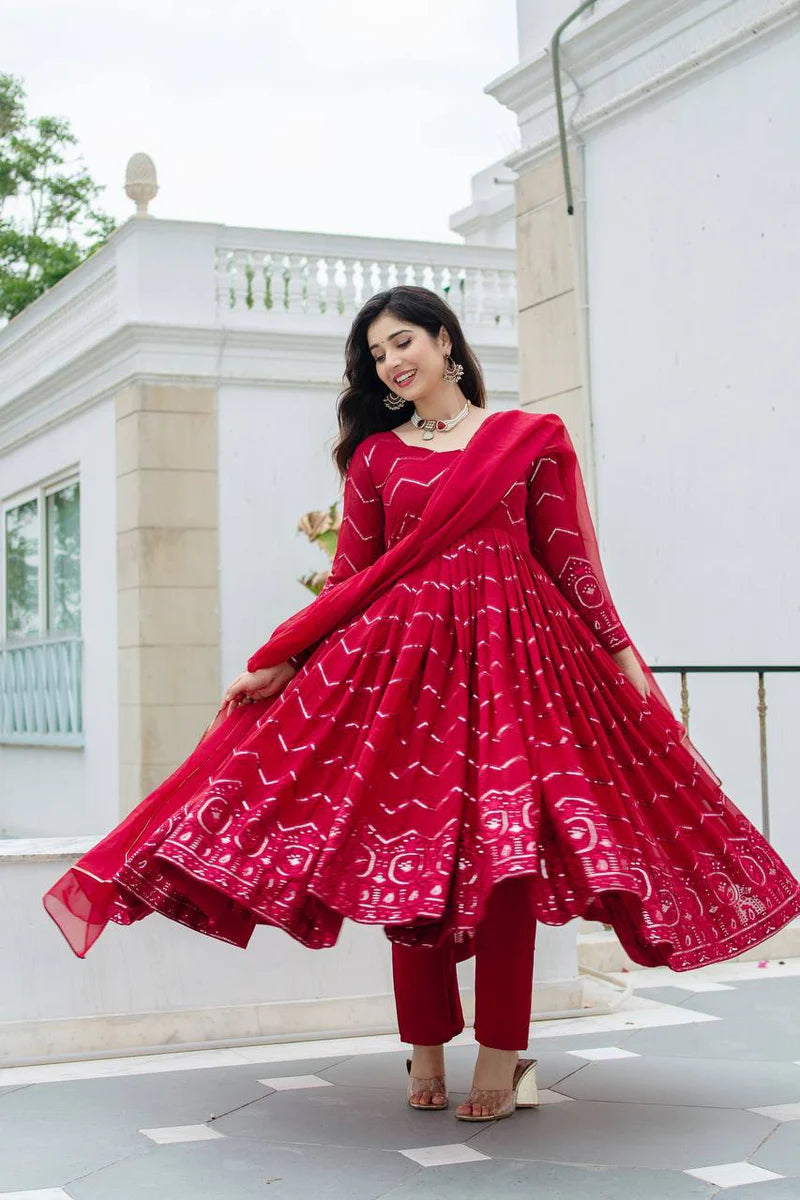 Premium Ready-Made Anarkali Suit Set