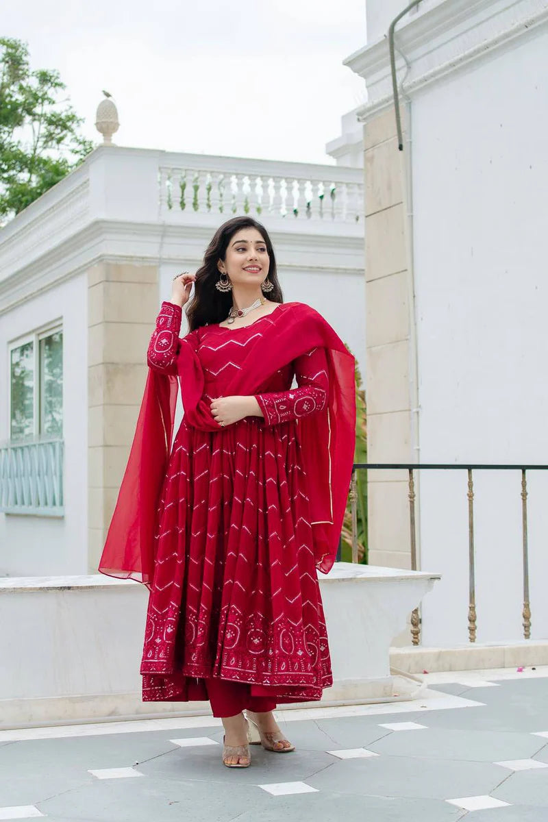 Premium Ready-Made Anarkali Suit Set