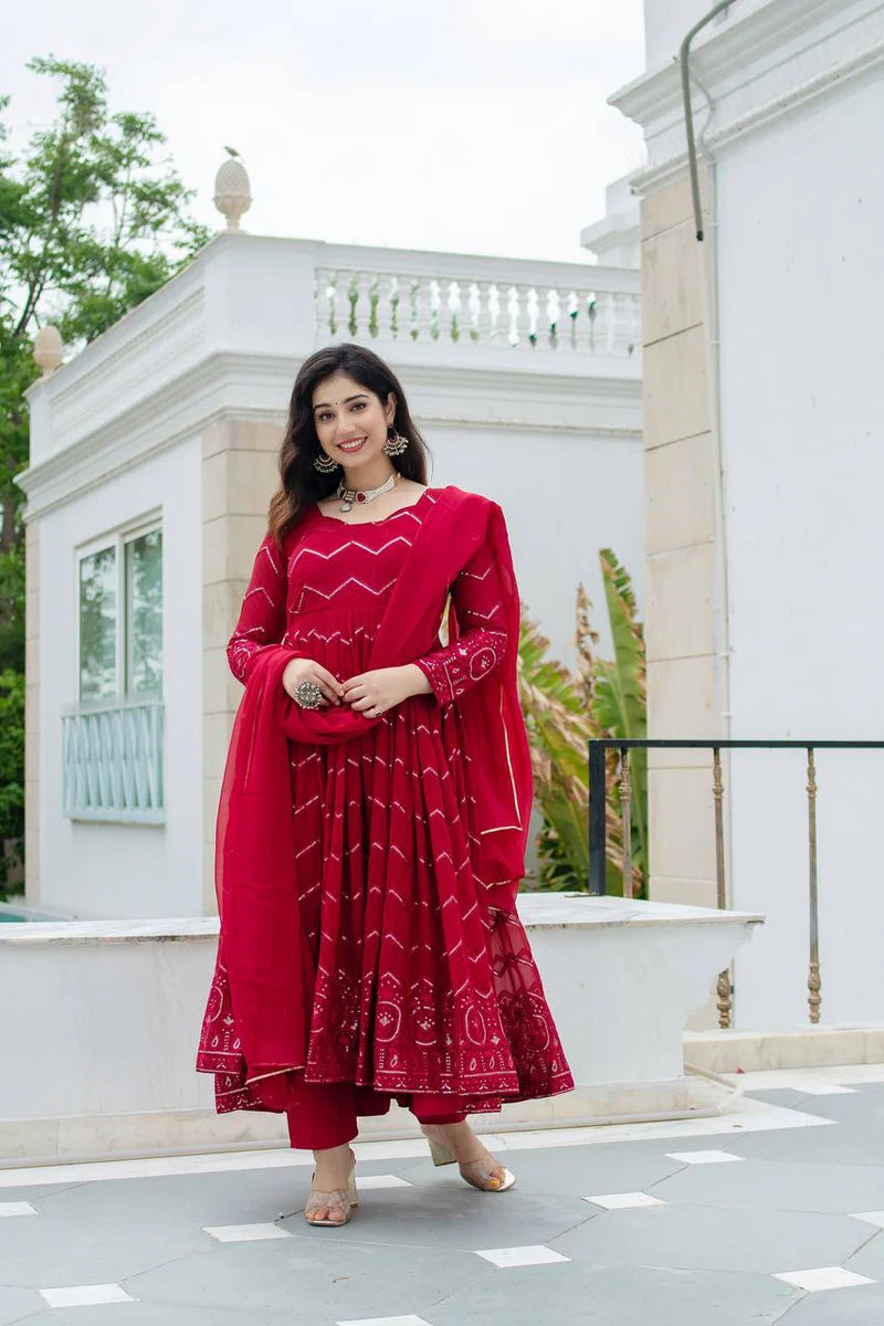 Premium Ready-Made Anarkali Suit Set