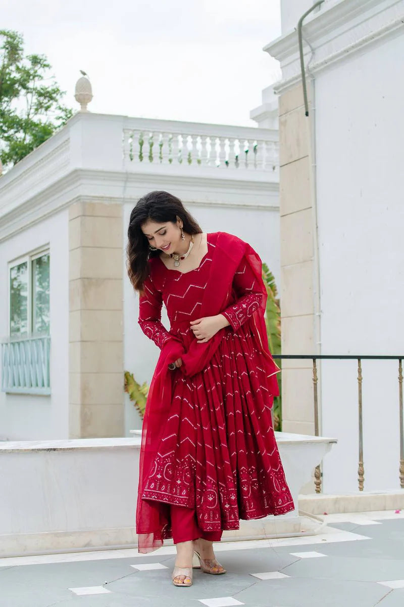 Premium Ready-Made Anarkali Suit Set