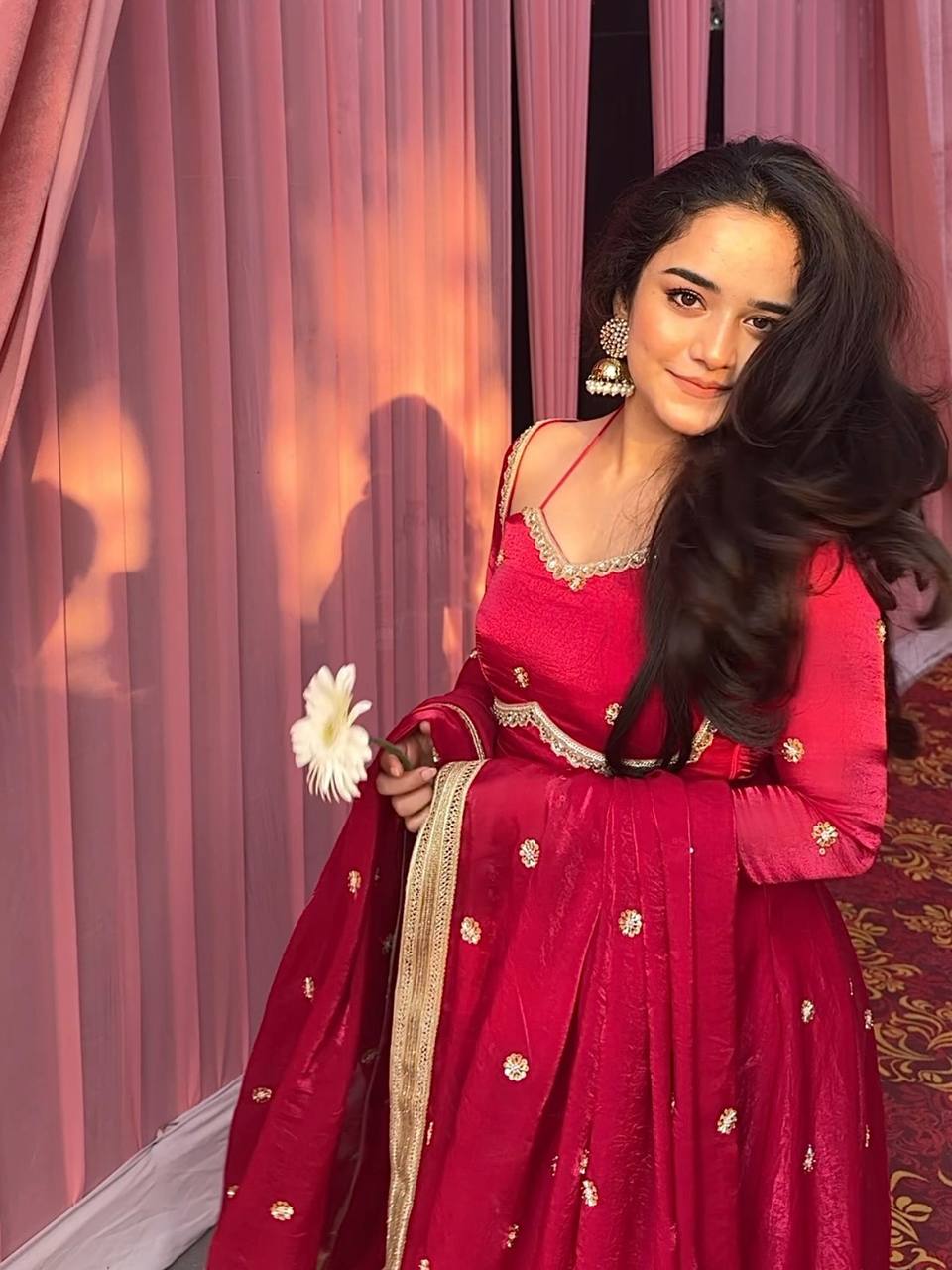 Red Premium Designer Anarkali Suit