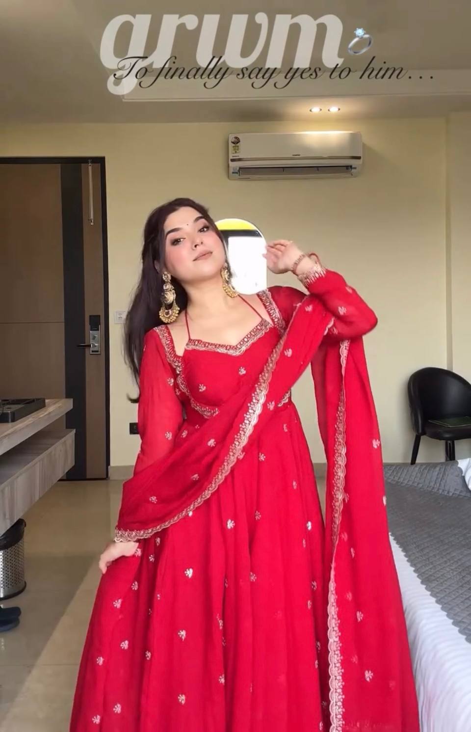 Red Kurta Set
