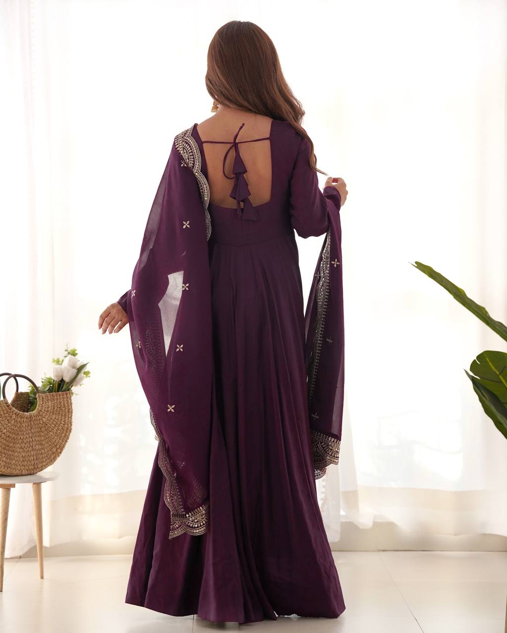 Wine Color Designer Anarkali Suit