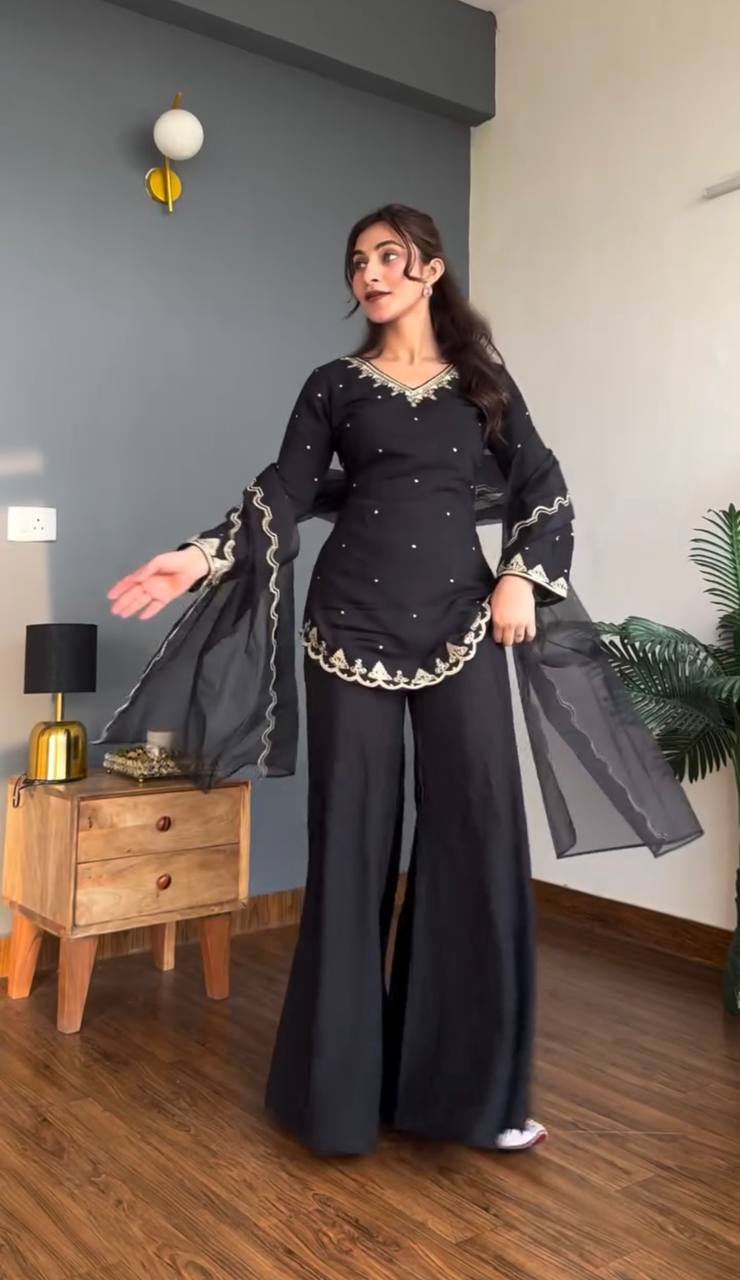 Black Top Sharara Plazzo