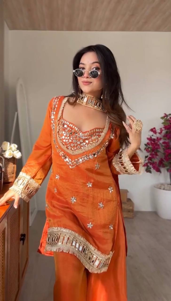 Orange Kurta Sharara Set