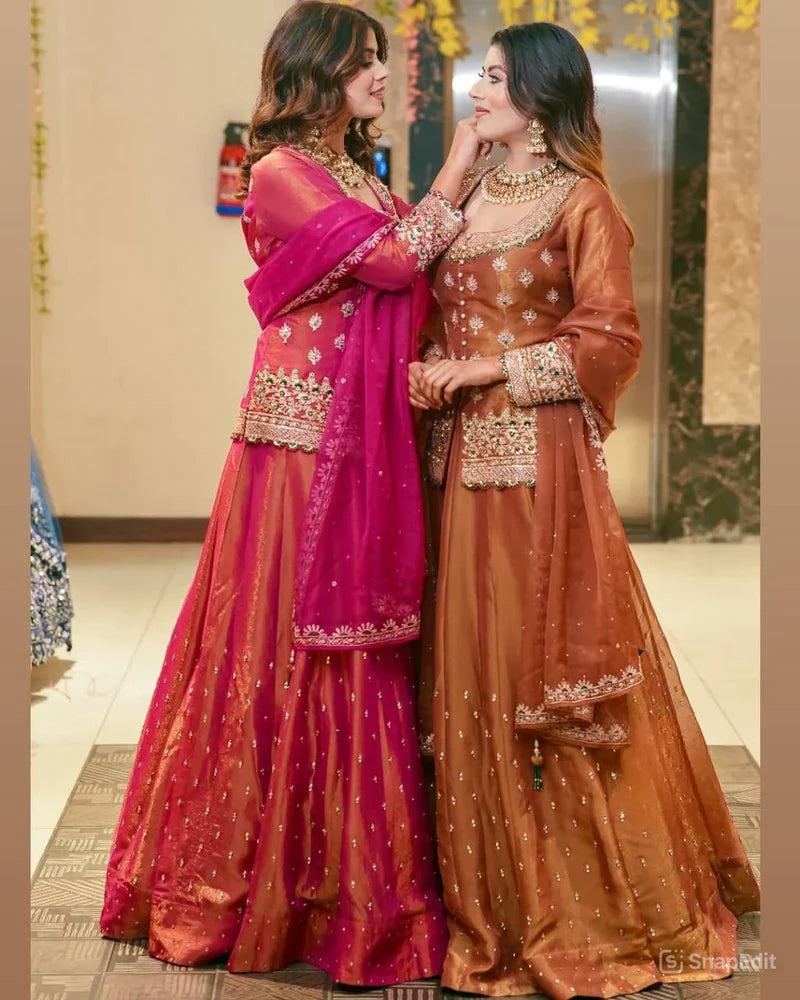 Luxurious Ethnic Kurta Ghaghra Suit Set