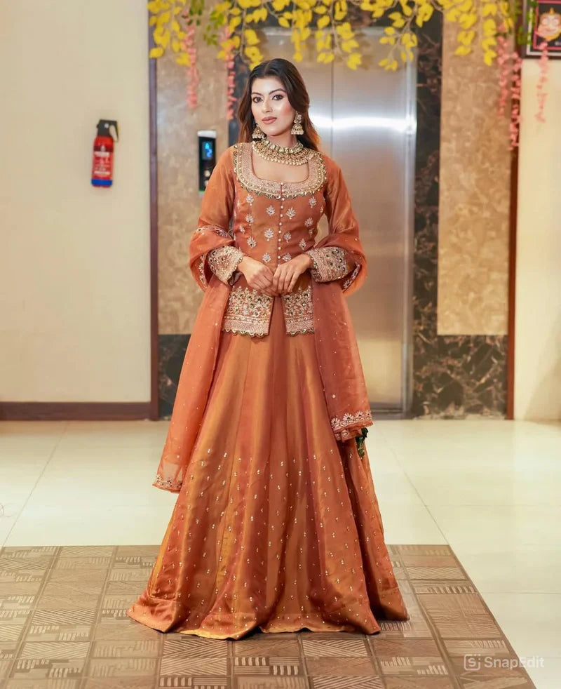 Luxurious Ethnic Kurta Ghaghra Suit Set
