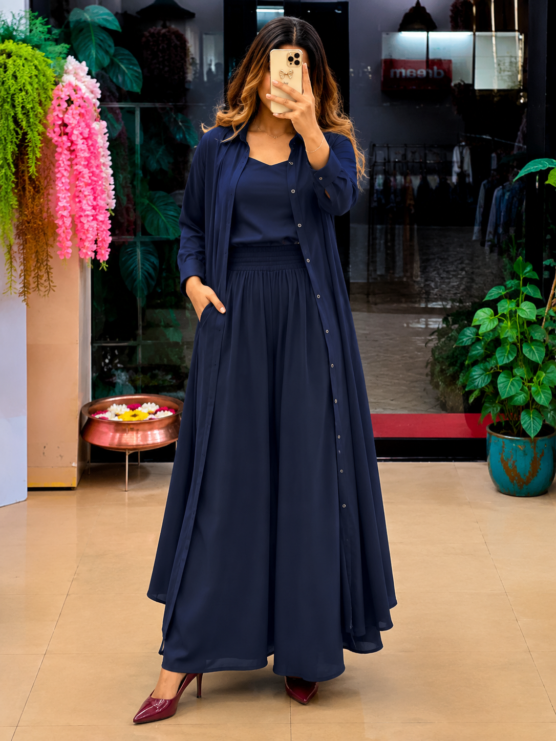 Women's 3-Piece Co-Ord Set with Long Shrug