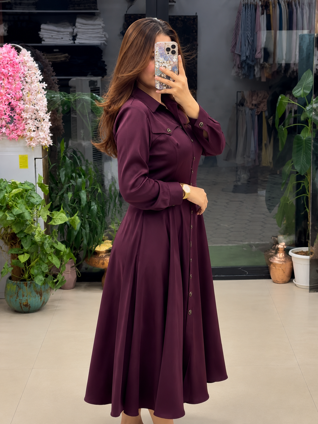 Wine Designer Dress for Women
