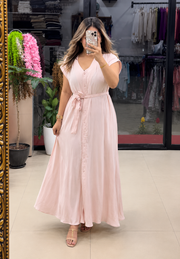 Pink Women's Soft Rayon A-Line Maxi Dress
