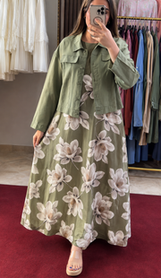 Pista Green Premium Floral Co-Ord Set