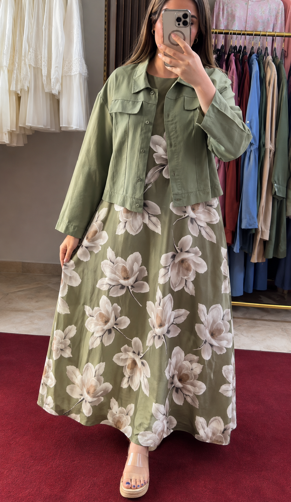 Pista Green Premium Floral Co-Ord Set