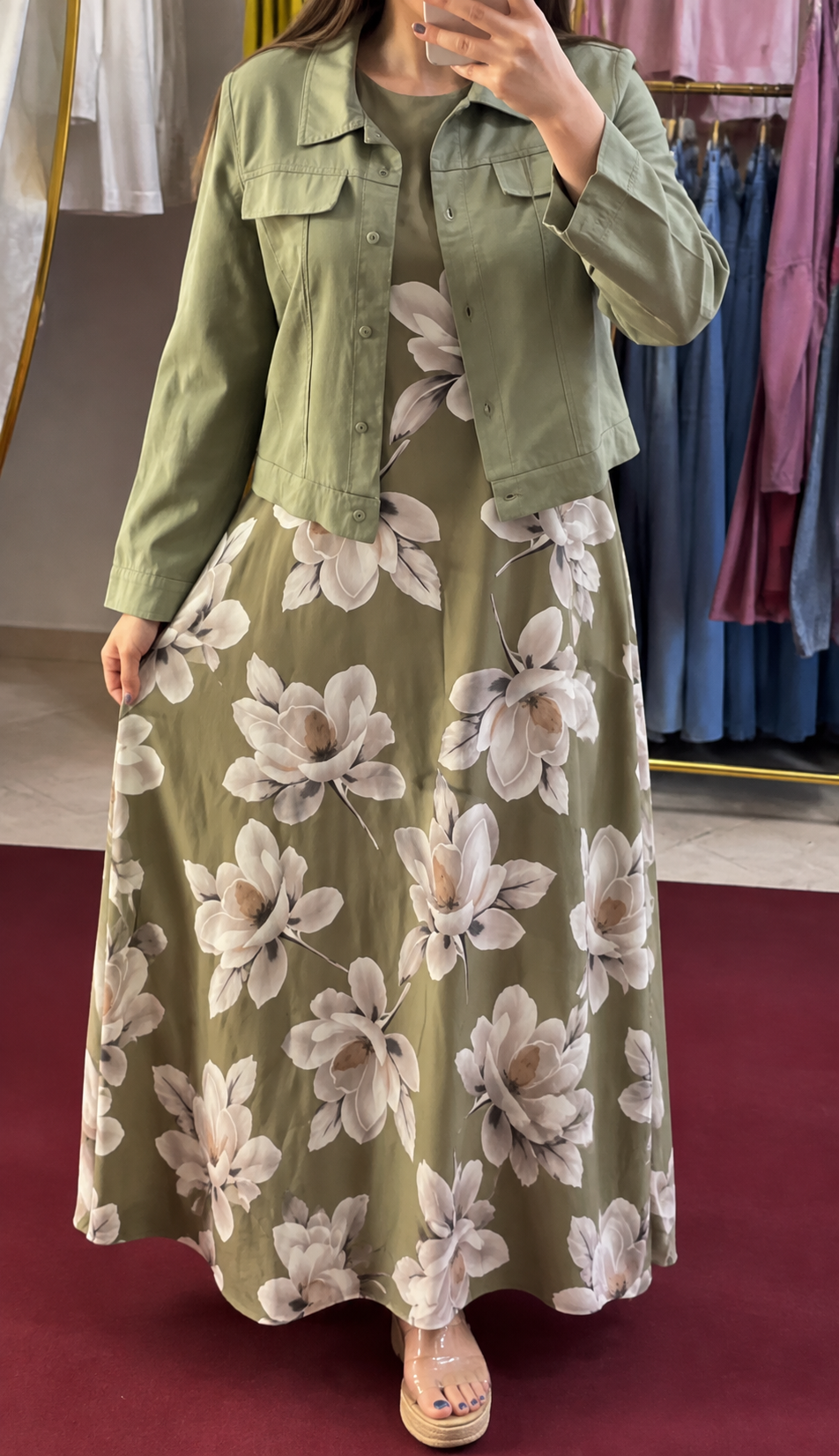 Pista Green Premium Floral Co-Ord Set