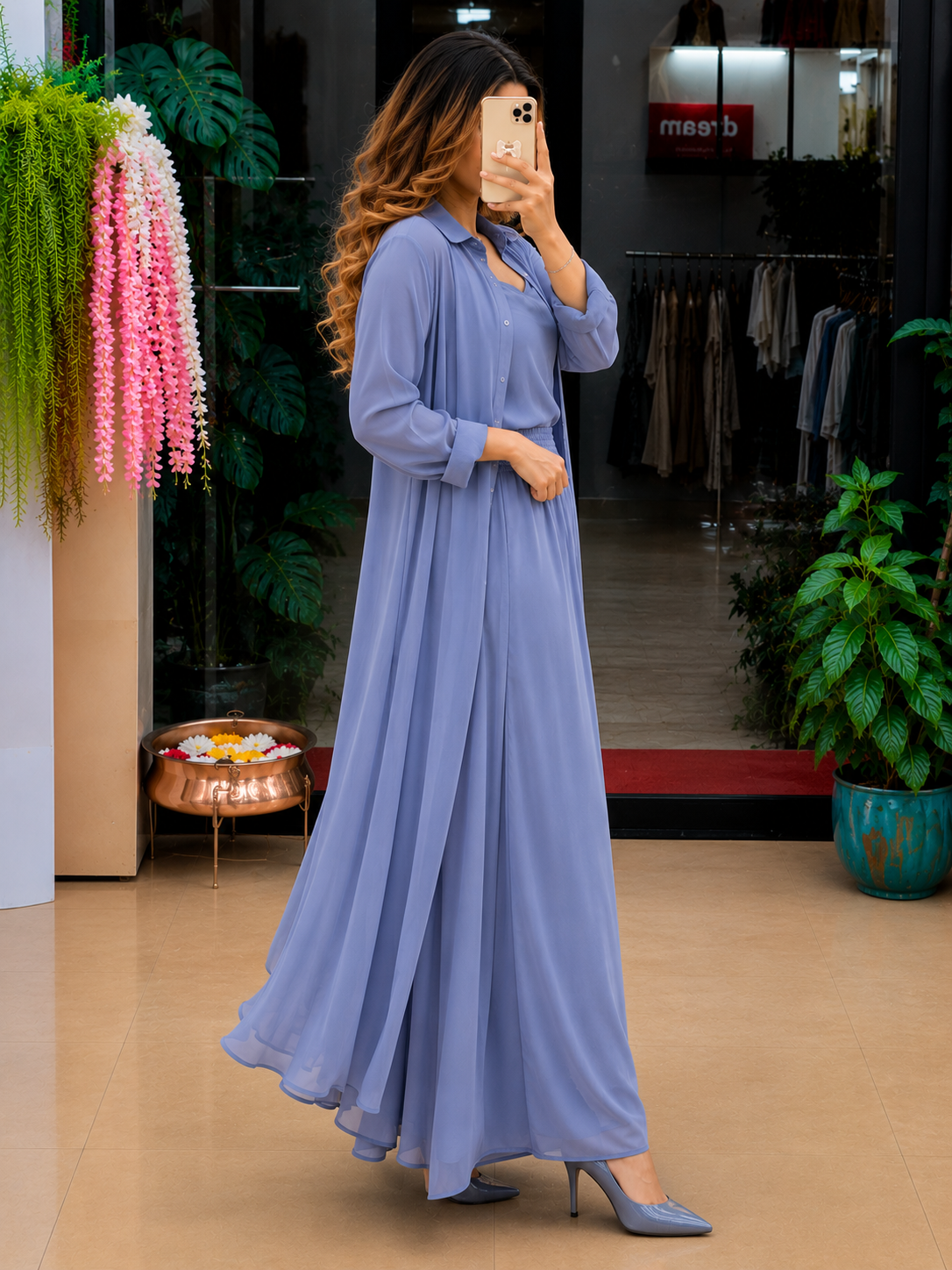 Women's 3-Piece Co-Ord Set with Long Shrug