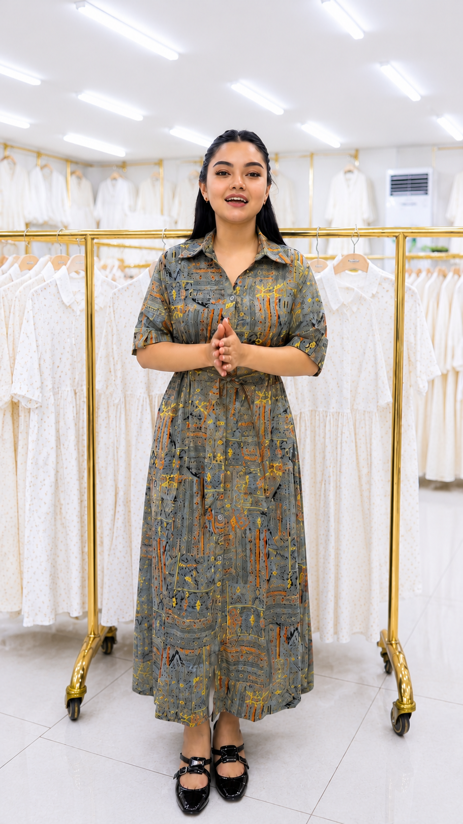 Printed Rayon Maxi Dress