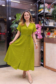 Green Designer Rayon Dress