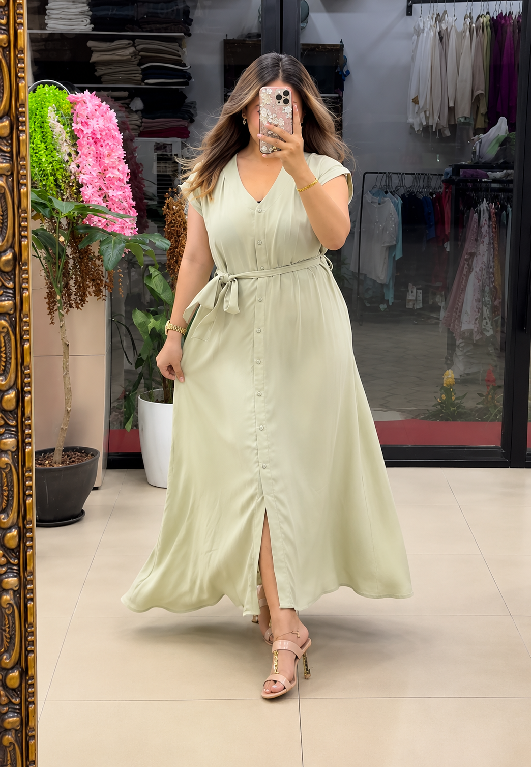 Pista Color Women's Soft Rayon A-Line Maxi Dress
