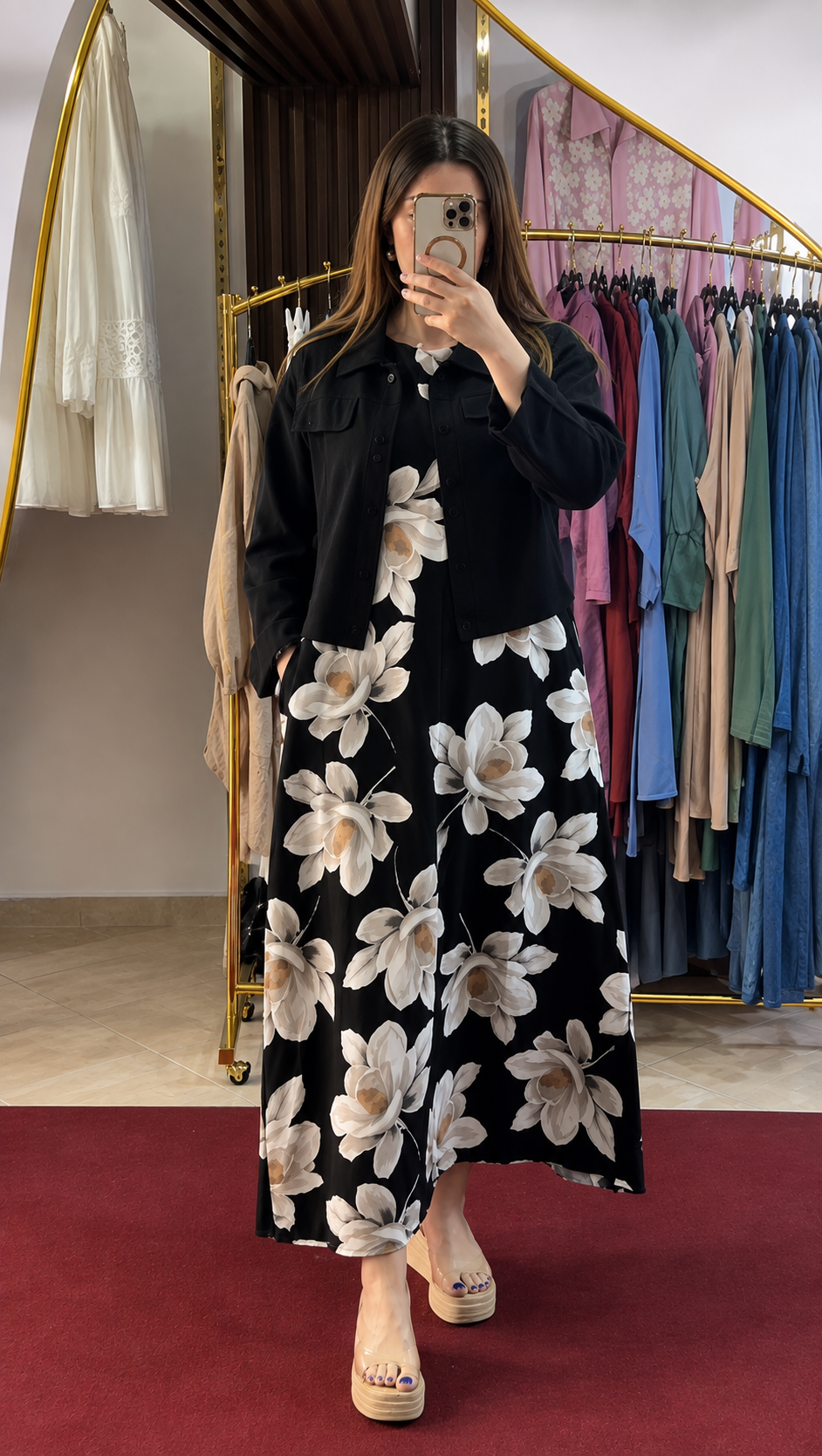 Black Premium Floral Co-Ord Set