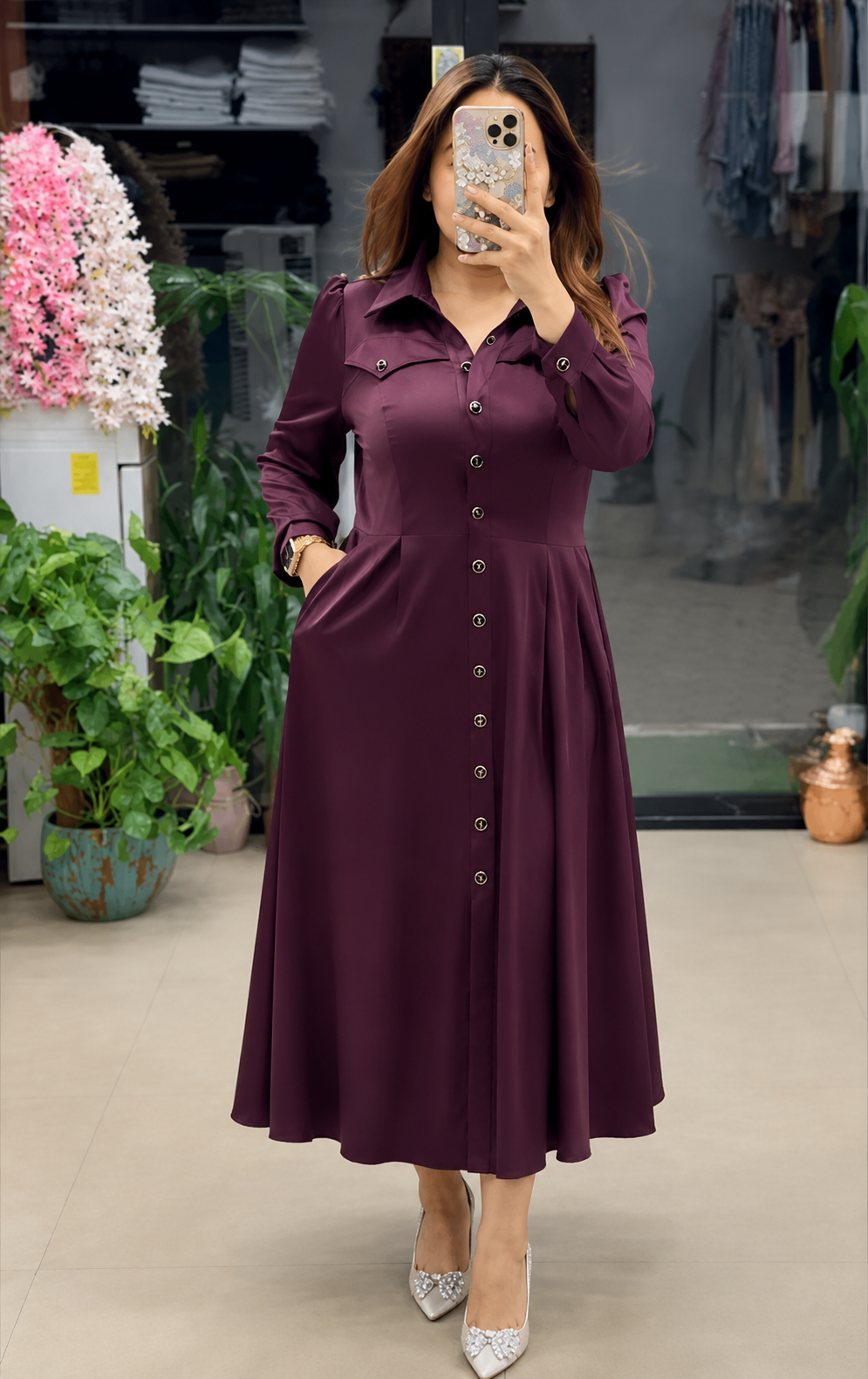 Wine Designer Dress for Women