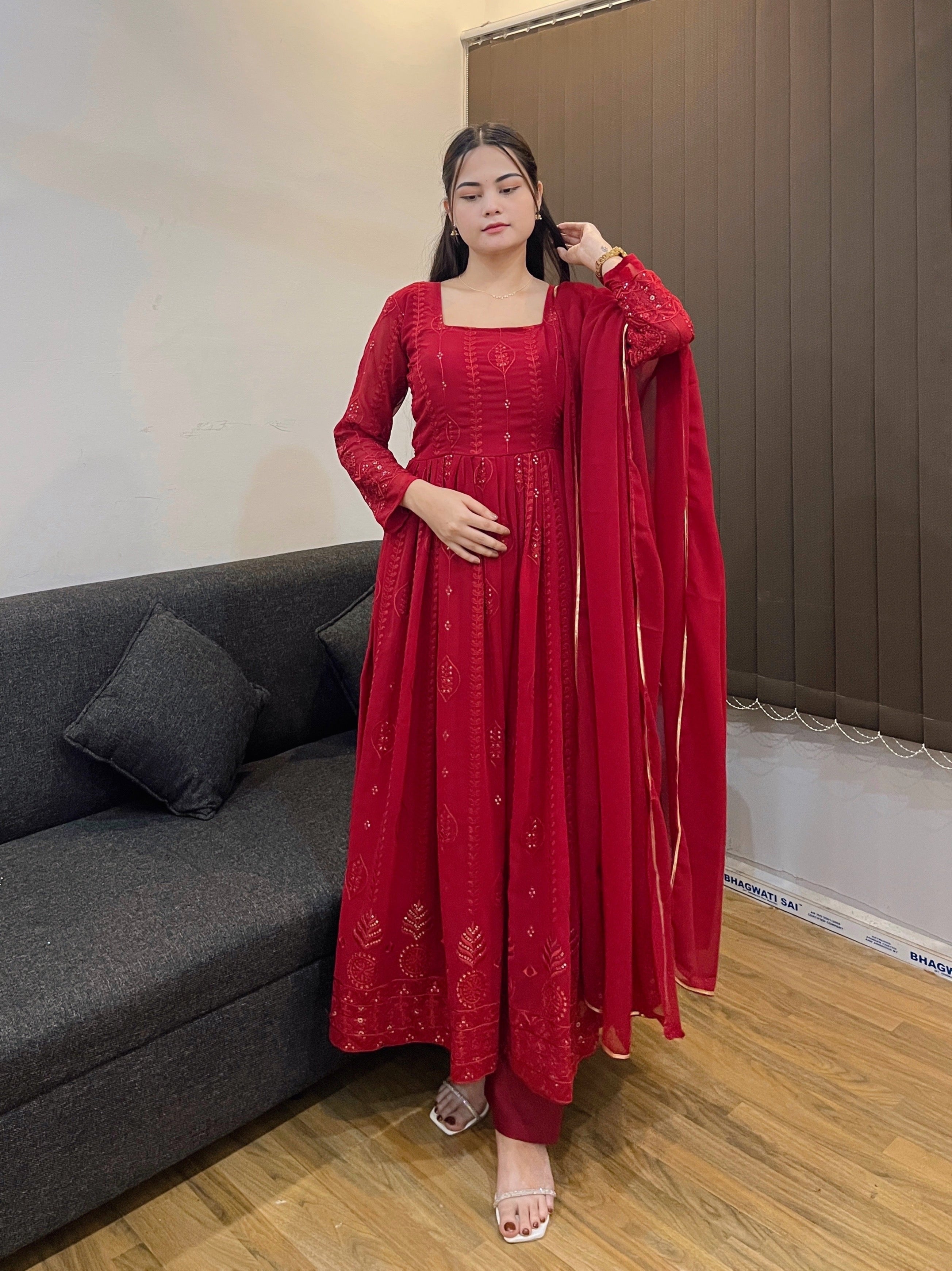 Neha Singh Premium  Anarkali Suit Set