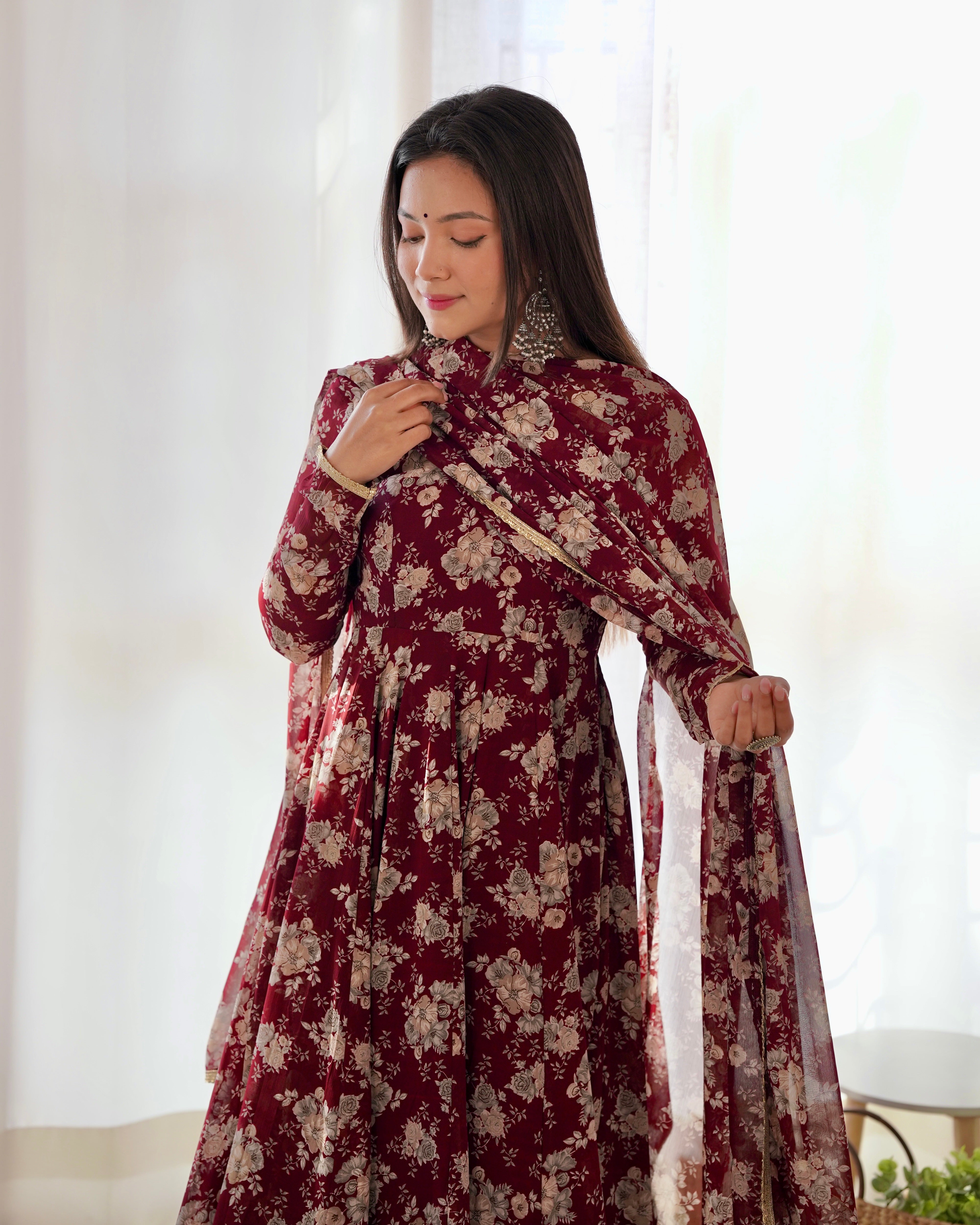 Elegant Laheriya Print Anarkali Set