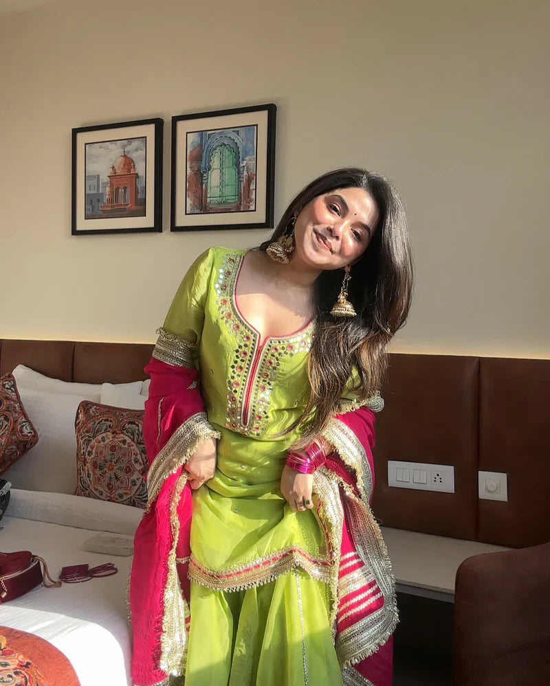 Green Sharara Suit Set