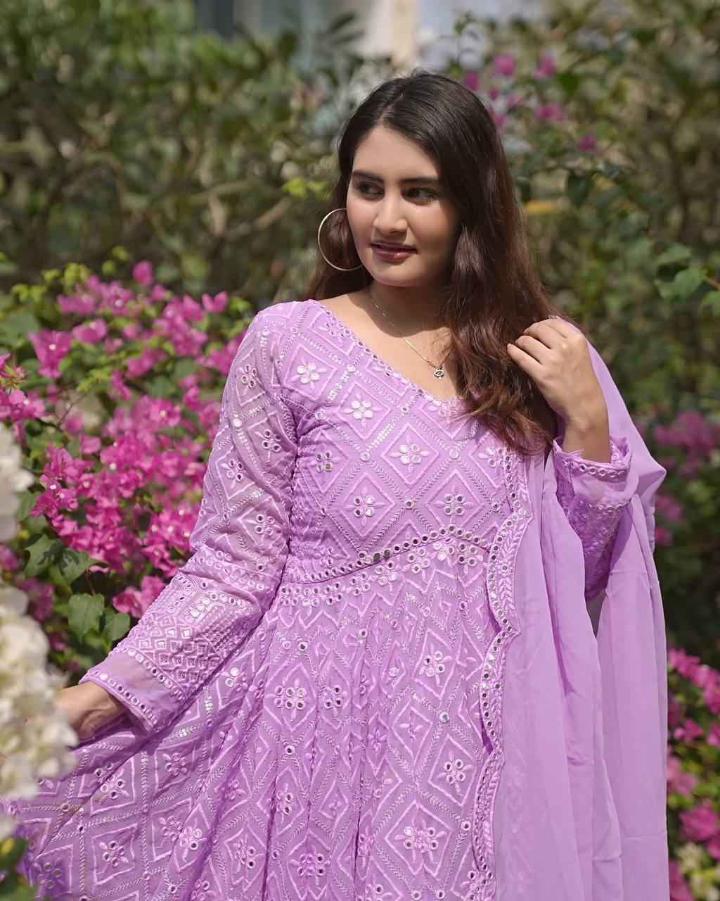 Vedika Bhanderi Premium Purple  Anarkali Suit