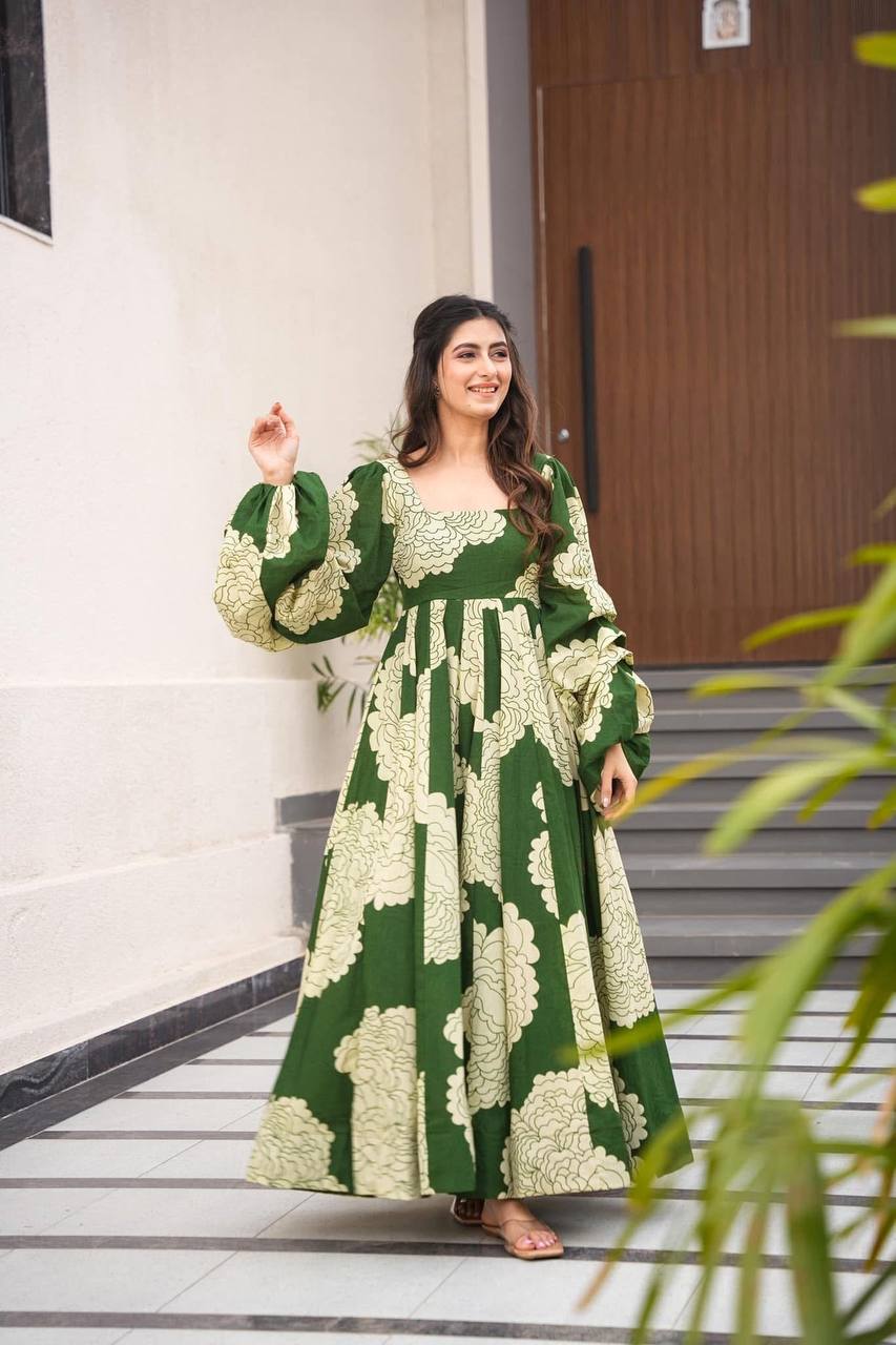 Maslin Fabric Digital Print Suit with Full Sleeves and Micro Cotton Pants