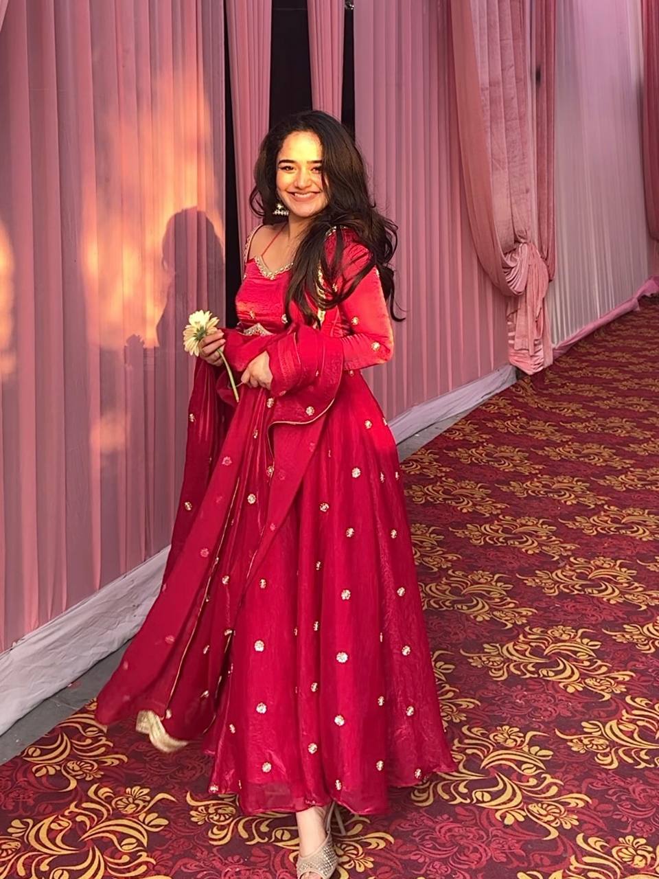 Red Premium Designer Anarkali Suit