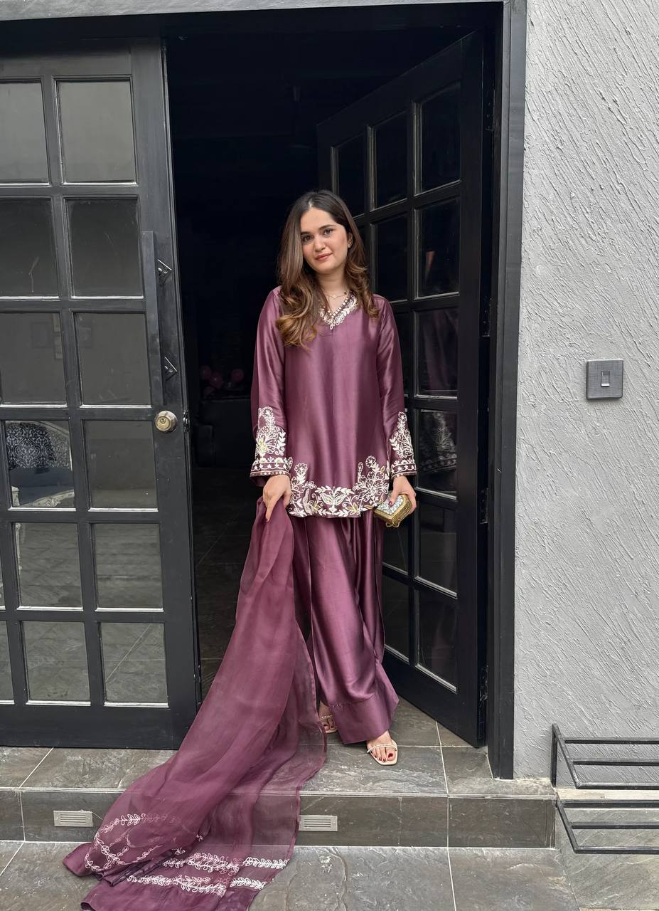 Purple Kurta Pant Set