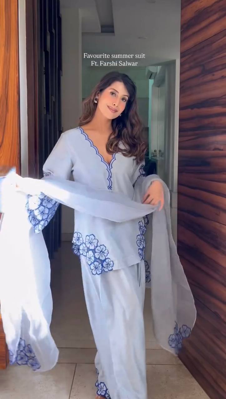 Launching our premium farshi plazzo set where elegance meets comfort