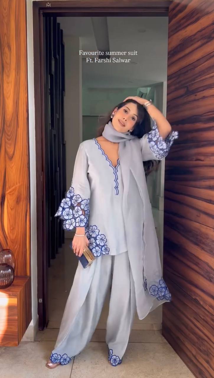 Launching our premium farshi plazzo set where elegance meets comfort