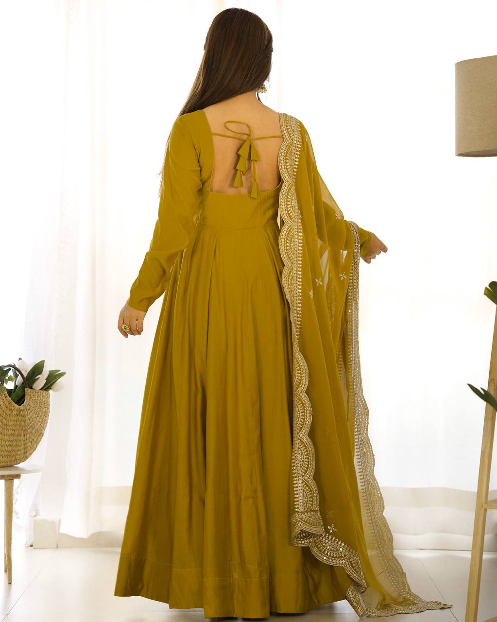 Mustard Yellow Designer Anarkali Suit