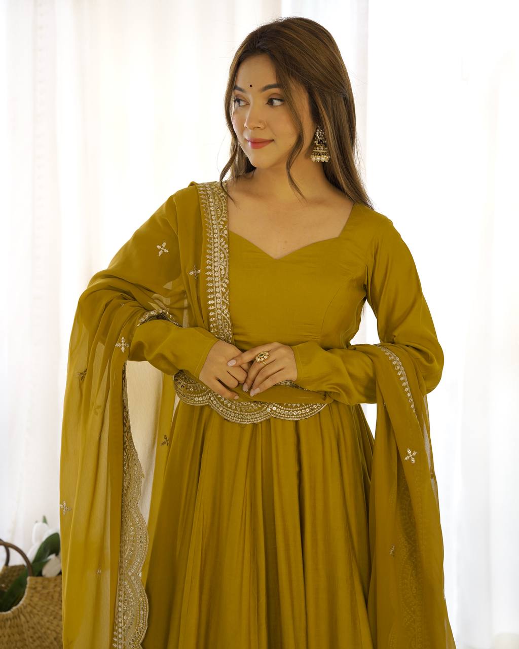 Mustard Yellow Designer Anarkali Suit