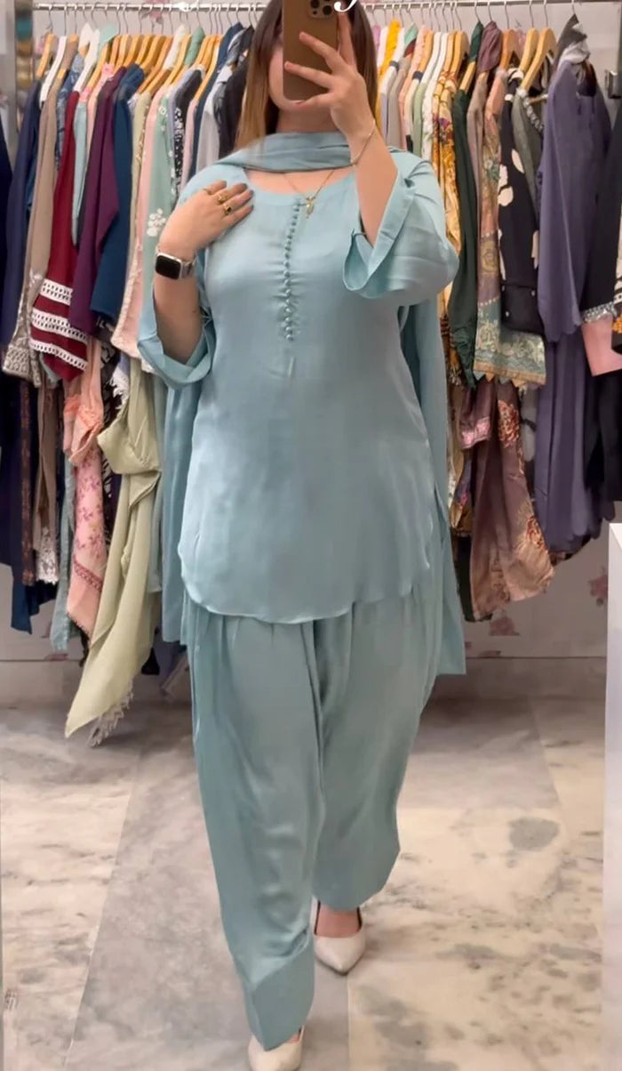 New Designer Partylook Premium Farshi Salwar Suit Set