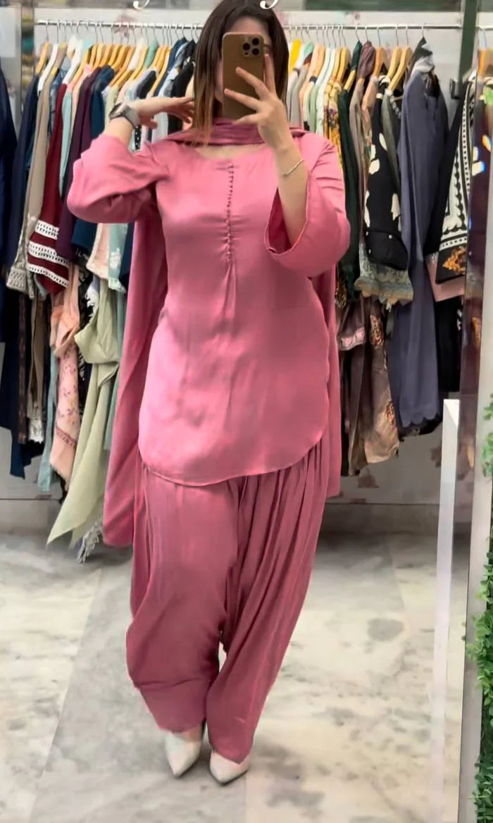 New Designer Partylook Premium Farshi Salwar Suit Set