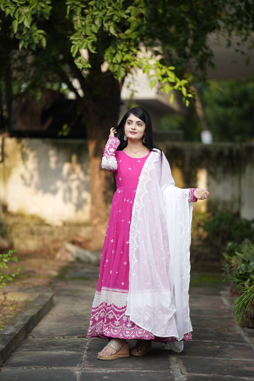 Premium Ready-Made Anarkali Suit Set [3 Pieces]
