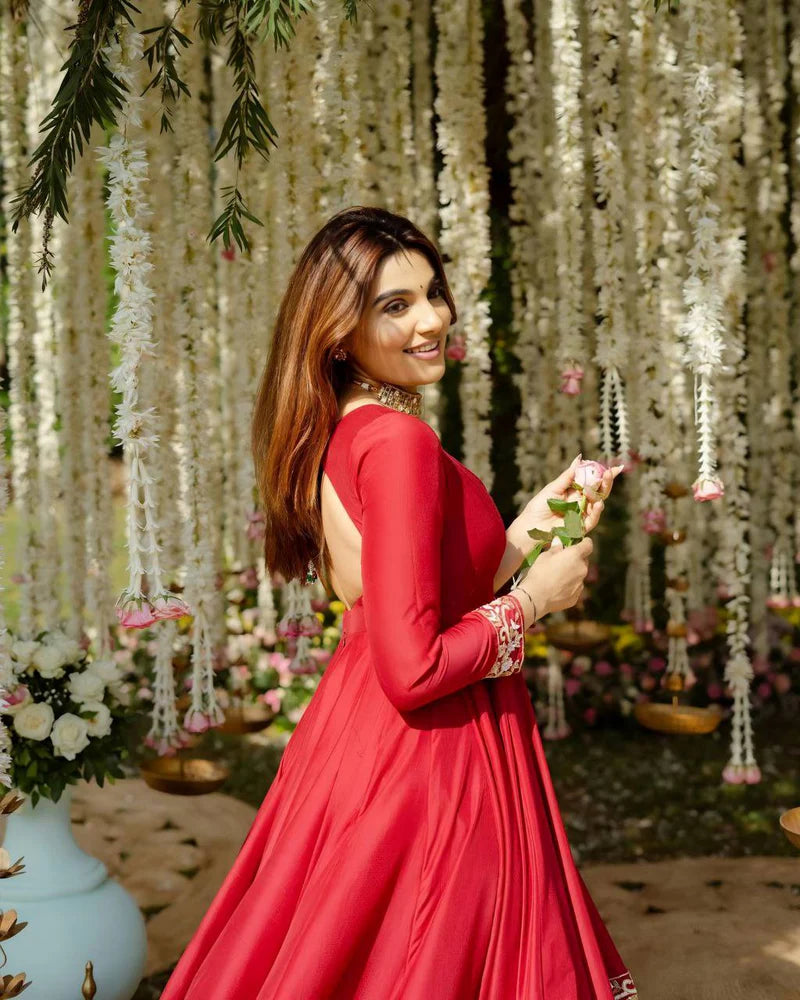 Red Anarkali Kurta Set